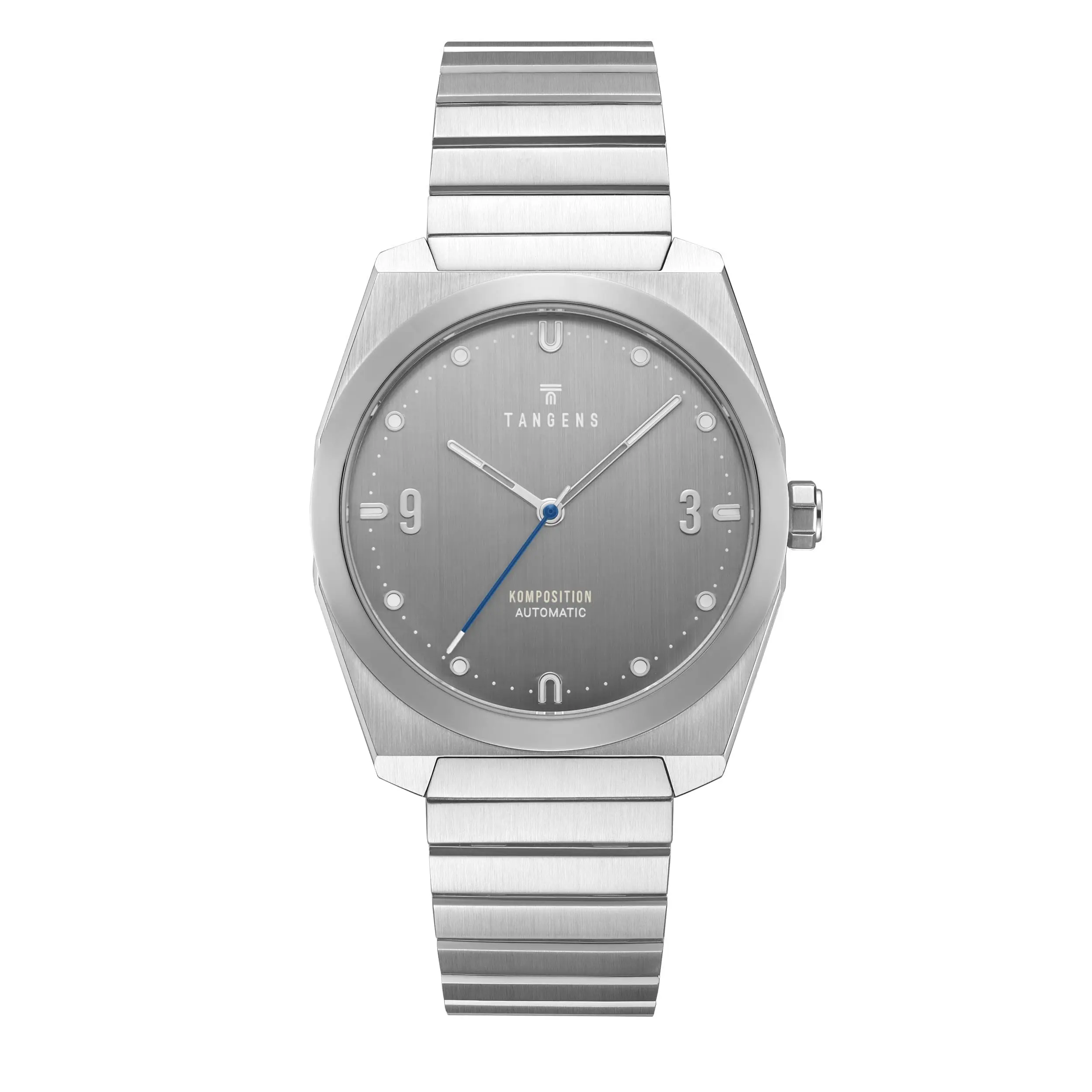 Komposition Automatic in Matte Steel, front view